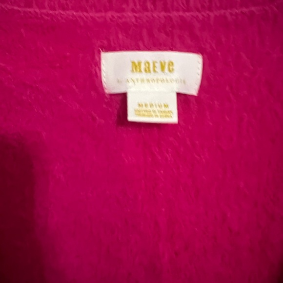 NWT Maeve Anthropologie Vibrant Pink Scoop Neck Sweater - Picture 2 of 6